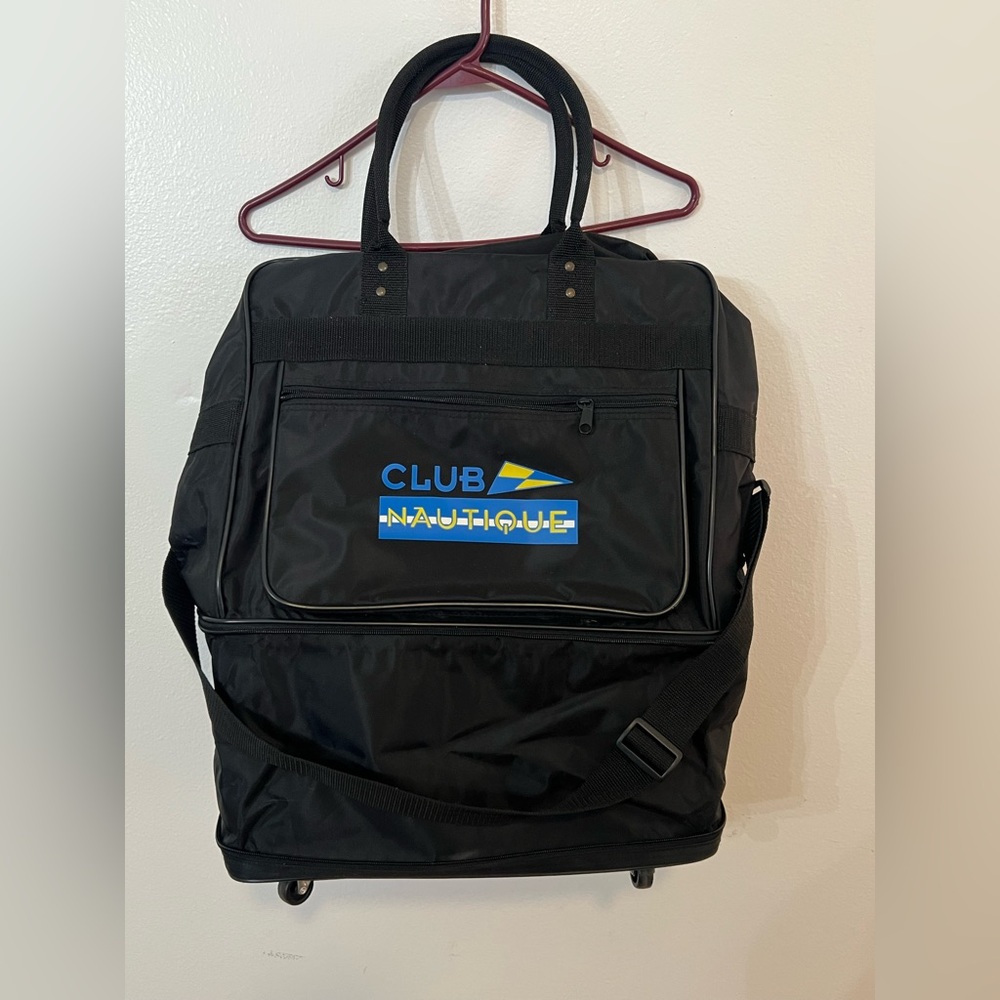 Club Nautique Black Duffel Bag with wheels